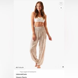 Lotus and Luna Beige Harem Pants